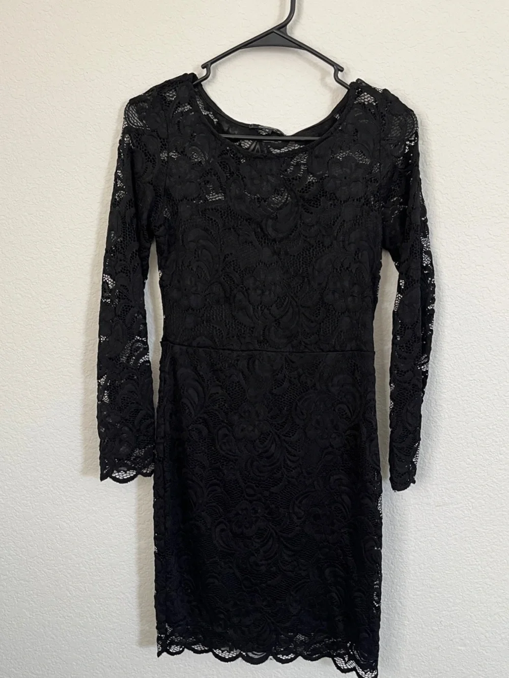 Ambiance Black Lace Long Sleeve Sheath Dress